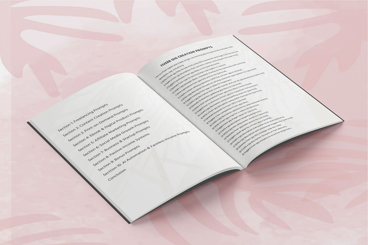 ChatGPT Prompts for Passive Income, a Design Template by Book2bees (Photo 3 of 4)