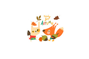 Cute Bunny in Sweater standing with, an Animal Illustration by Maria Starus