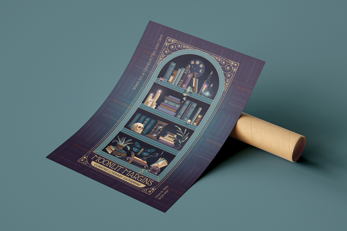 Nocturne Nouveau Branding Kit, a Decorative Illustration by Polar Vectors (Photo 6 of 20)