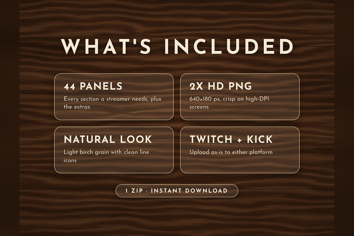 Wood Twitch & Kick Panels, an Object Graphic by Gear Store (Photo 6 of 7)