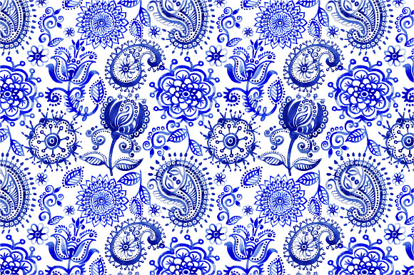 2 Seamless vector watercolor pattern preview 3