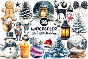 Black and White Holidays Clipart, an Illustration by Dream Creation