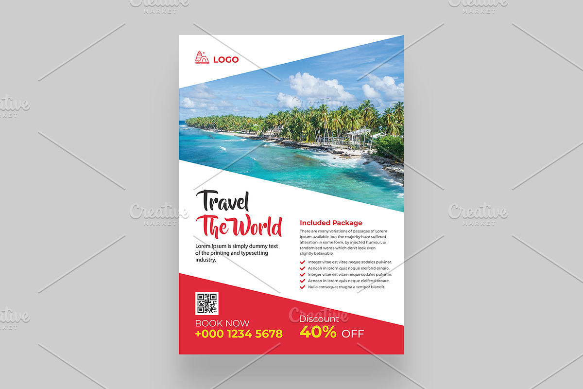 Modern Travel Flyer Design, a Flyer Template by Shahjahangdb1 (Photo 7 of 13)
