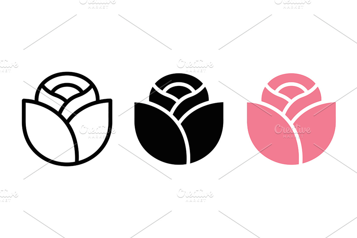 Rose Flower Vector Design, a Solid Icon by Artonix (Photo 2 of 2)