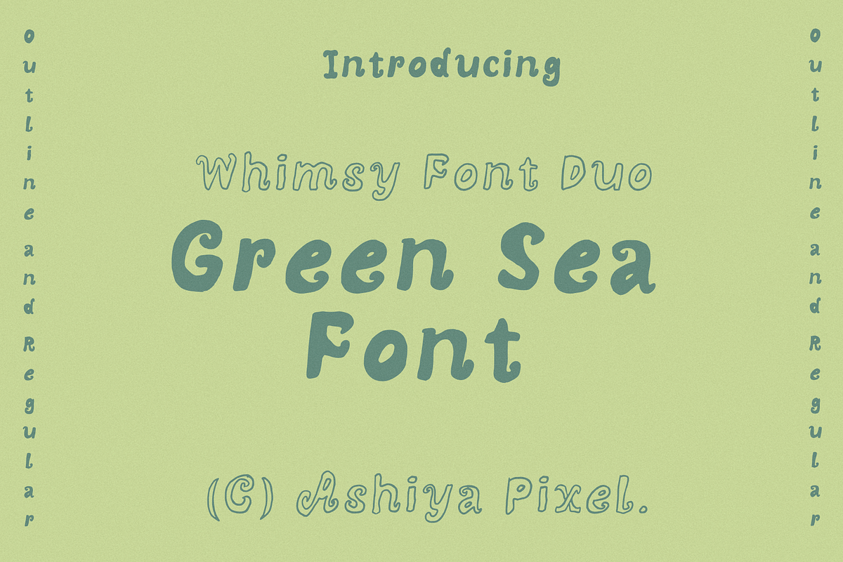 Green Sea Whimsy Quirky Duo Font, a Handwritten Font by Ashiya Pixel (Photo 9 of 9)