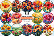 Round Stained Glass California Poppi, an Illustration by Canvas Craft (Thumbnail 1 of 5)