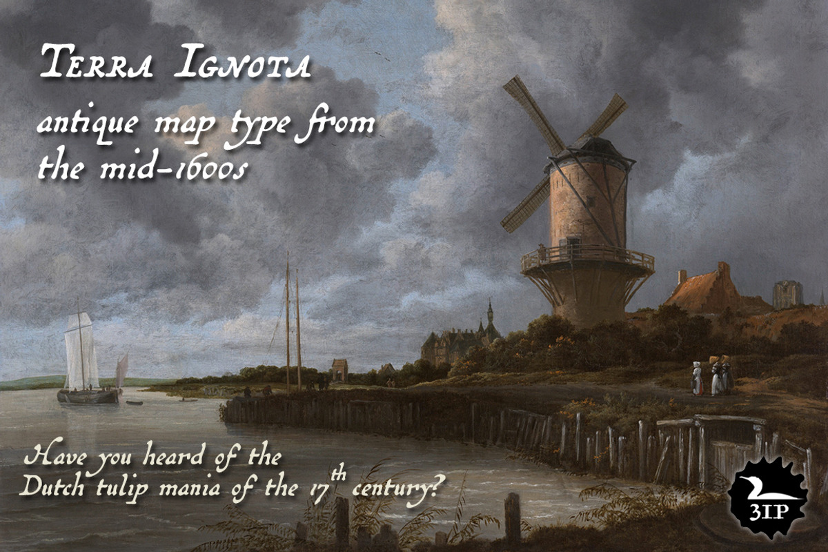 Terra Ignota, a 1600s map font