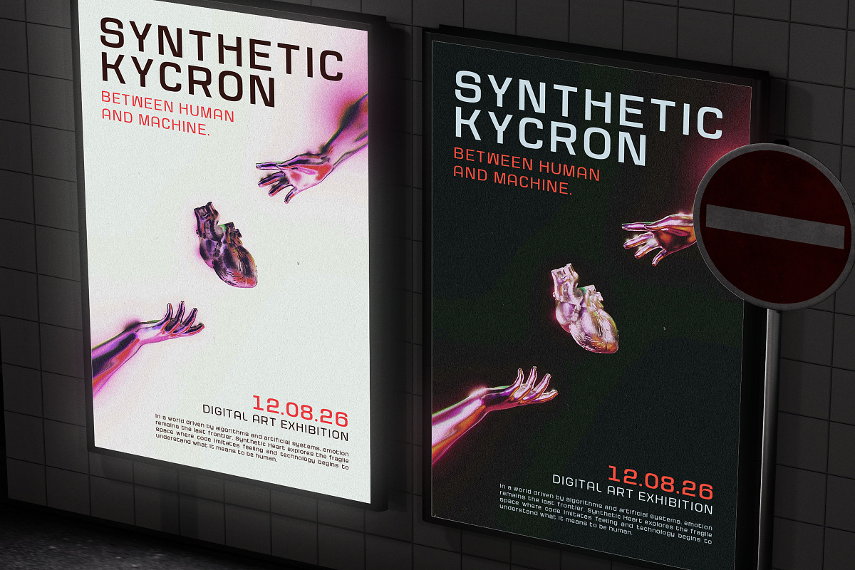 Kycron - Futuristic Sans Font Family, a Sans Serif Font by Sekyra Lab (Photo 13 of 13)