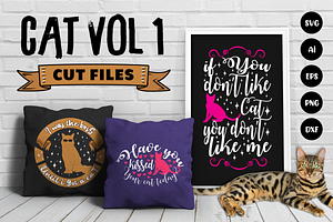 20 Cat Quotes SVG Files Vol 1