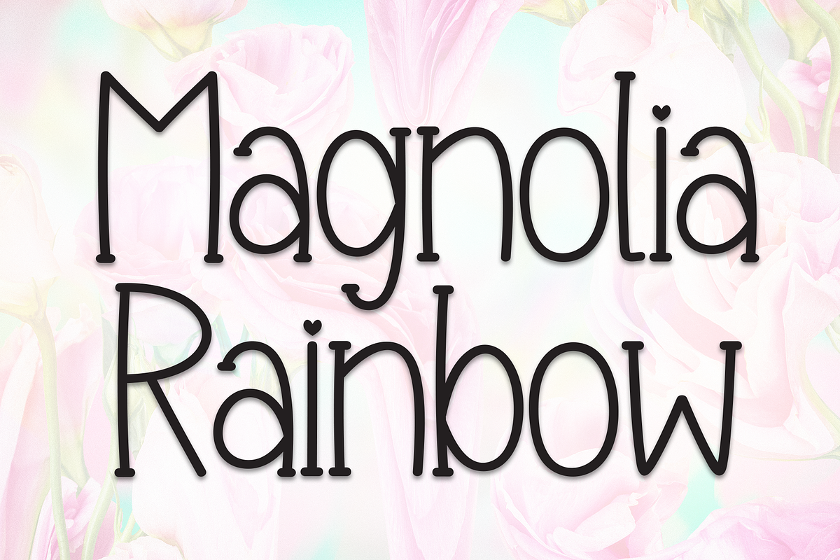 Magnolia Rainbow | Script Font, a Script Font by Scratchones (Photo 1 of 8)