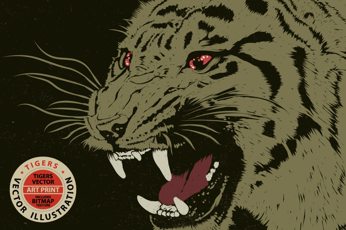 Tiger - Vector illustration, an Animal Illustration by Artistic & Unique (Photo 6 of 10)