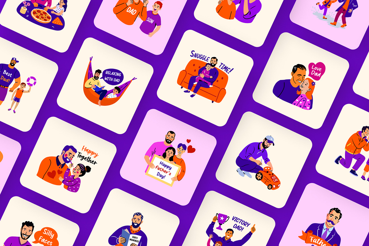 Happy Fathers Day Stickers, an Emoji Icon by Creative Stall (Photo 5 of 8)