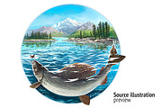 Fishing illustration., an Object Illustration by Countryside life (Thumbnail 3 of 7)