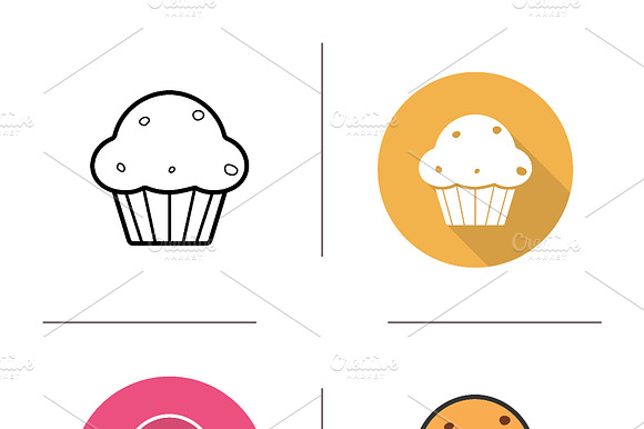 Cupcake Icons. Vector