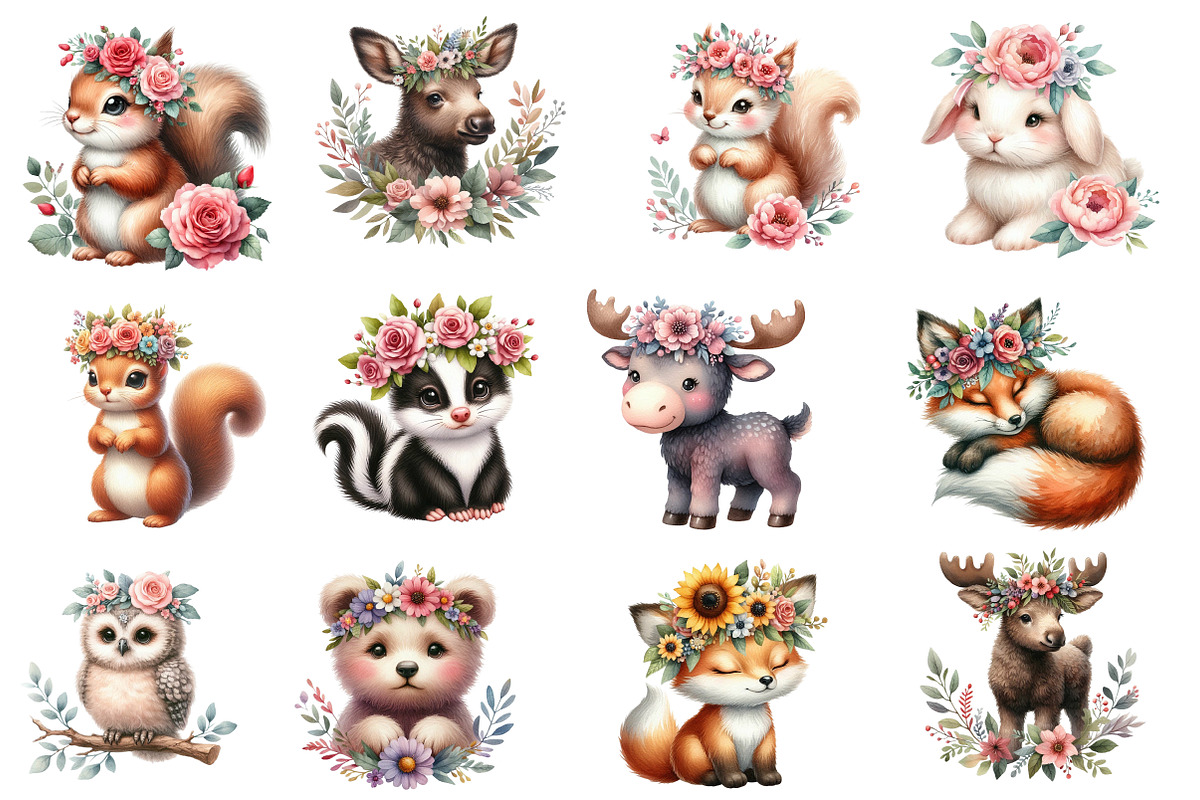 Woodland Baby Animals Clipart, an Illustration by Designworld (Photo 4 of 5)