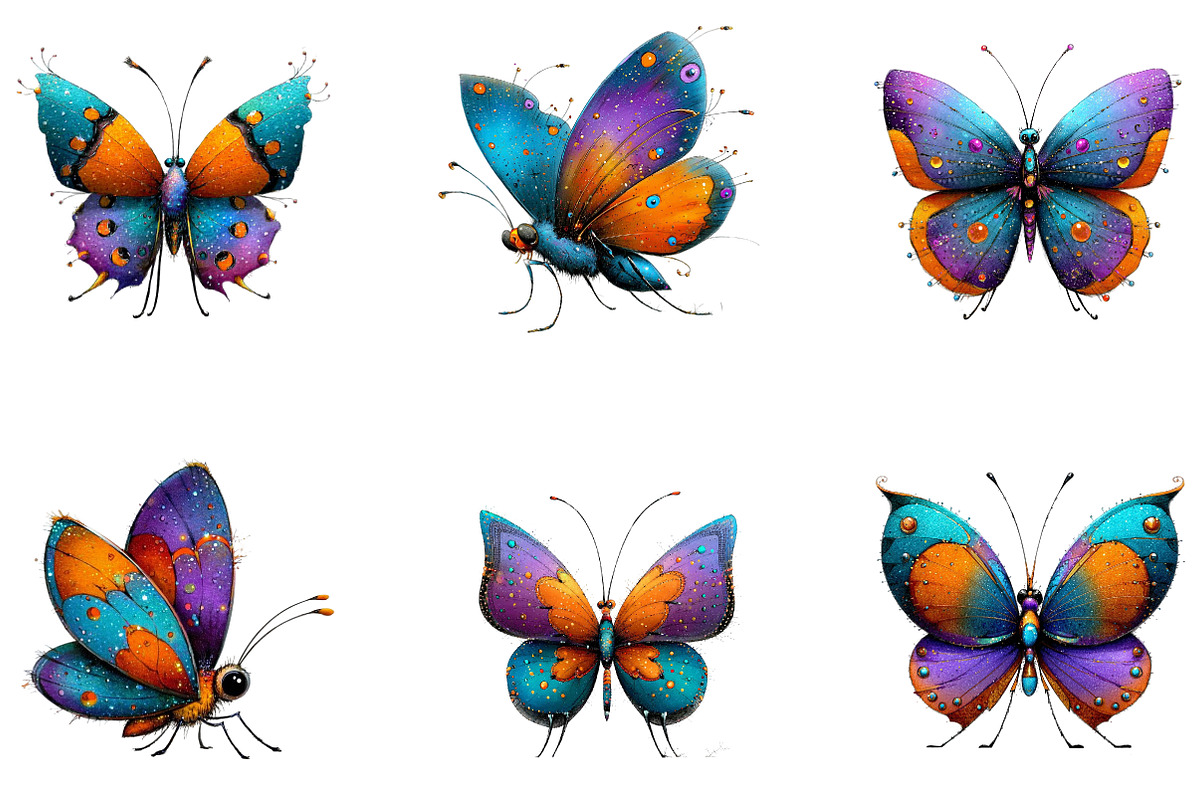 Best Colorful Butterfly Clipart, a Seasonal Illustration by CreationArt (Photo 3 of 4)