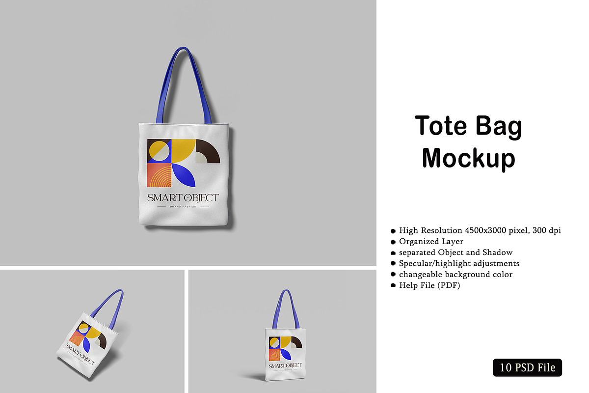 Realistic Tote Bag Mockup PSD, a Merchandise Mockup by rizalamora (Photo 1 of 11)