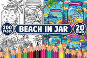 200 Beach in jar Coloring Pages, a Seasonal Illustration by BrightMart (Thumbnail 1 of 3)