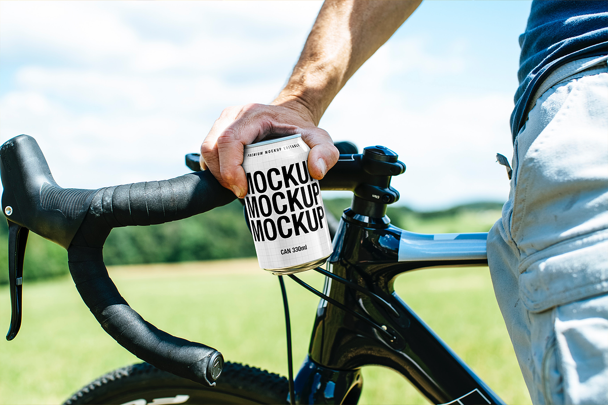Drink Can Mockup - Bike Scene, a Packaging Mockup by TD Mockup (Photo 2 of 2)