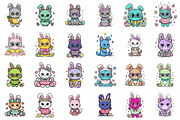 100 Kawaii Easter Cat Clipart Bundle, an Object Graphic by XPERTDESIGNER (Thumbnail 5 of 6)