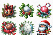 Christmas Sport Balls Sublimation, an Illustration by Craft Nest (Thumbnail 2 of 6)