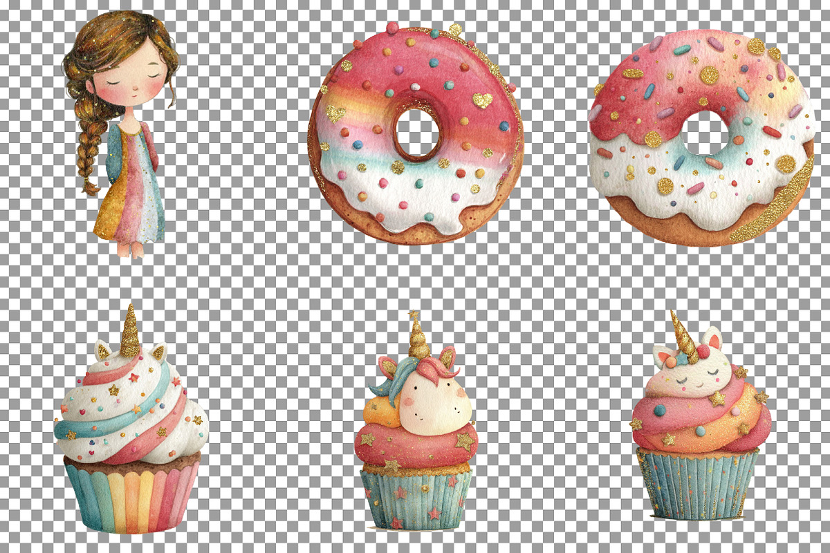 Watercolor Glitter Unicorn Clipart, an Illustration by Sublimation Artist (Photo 4 of 7)