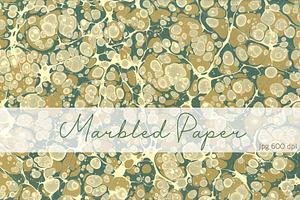 Hand Marbled Paper Old Book