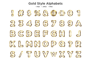 Gold Style Alphabet, Abc Typography