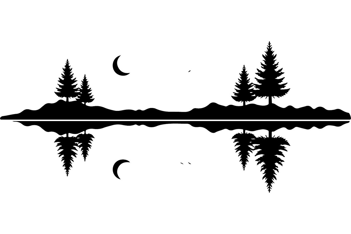 Lake Reflection Silhouette, an Object Graphic by Designer_Momina (Photo 13 of 20)