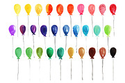 30 Watercolor Balloons many colors, an Illustration by Heartmade by Claudia (Thumbnail 2 of 2)
