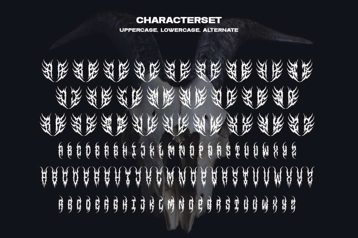 Magedon Death Metal Font, a Blackletter Font by Ronny Studio (Photo 11 of 12)