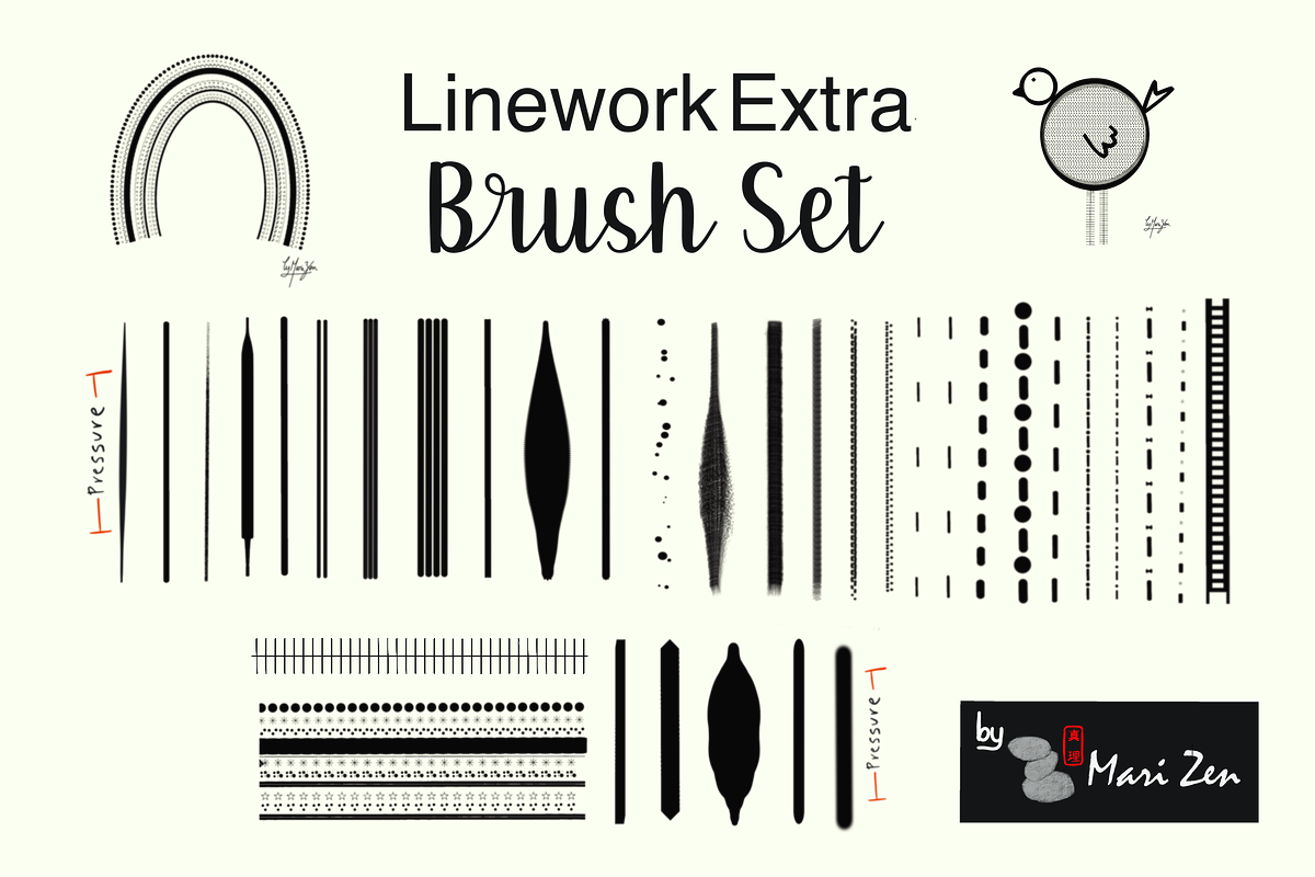 Linework Brushes Procreate - Part 2, a Brush Add-On by byMariZen (Photo 1 of 8)