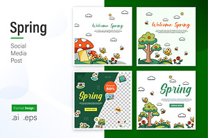 Spring Social Media Post, a Social Media Template by shin_std