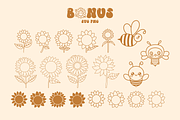 Sunflower Retro Groovy Font, a Handwritten Font by Babymimiart (Thumbnail 3 of 9)