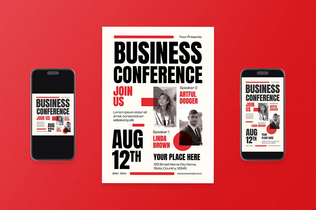 Modern Business Conference Flyer Set, a Flyer Template by Aiyari Graphic (Photo 1 of 3)