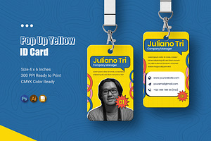 Pop Up Yellow Id Card