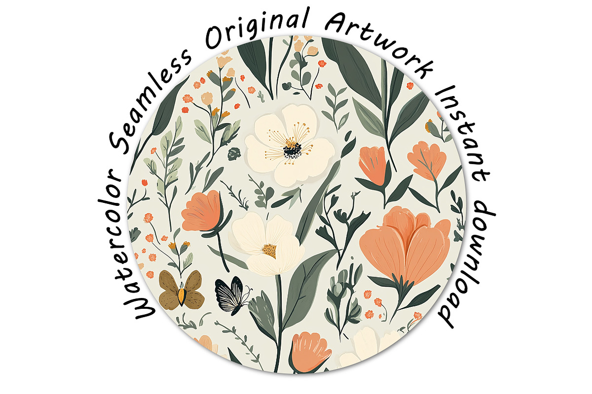 Floral Seamless Pattern, a Seasonal Illustration by Layerology (Photo 2 of 3)