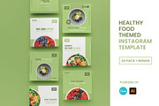 Instagram Template Pack Healthy Food, a Social Media Template by Dhwstd (Thumbnail 1 of 6)