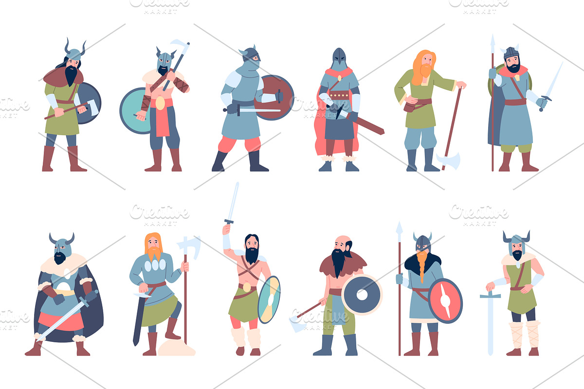 Viking warrior characters, a Person Illustration by LadadikArt