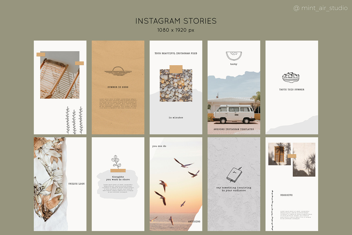 Instagram Post & Stories. Summer, a Social Media Template by Mint Air Studio (Photo 6 of 10)