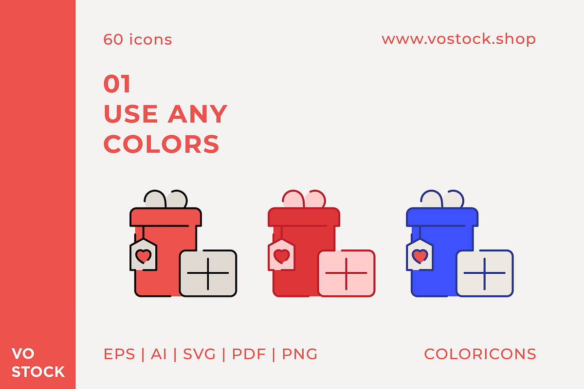 60 Valentines Day Color Icons, an Icon by vo.stock (Photo 3 of 6)