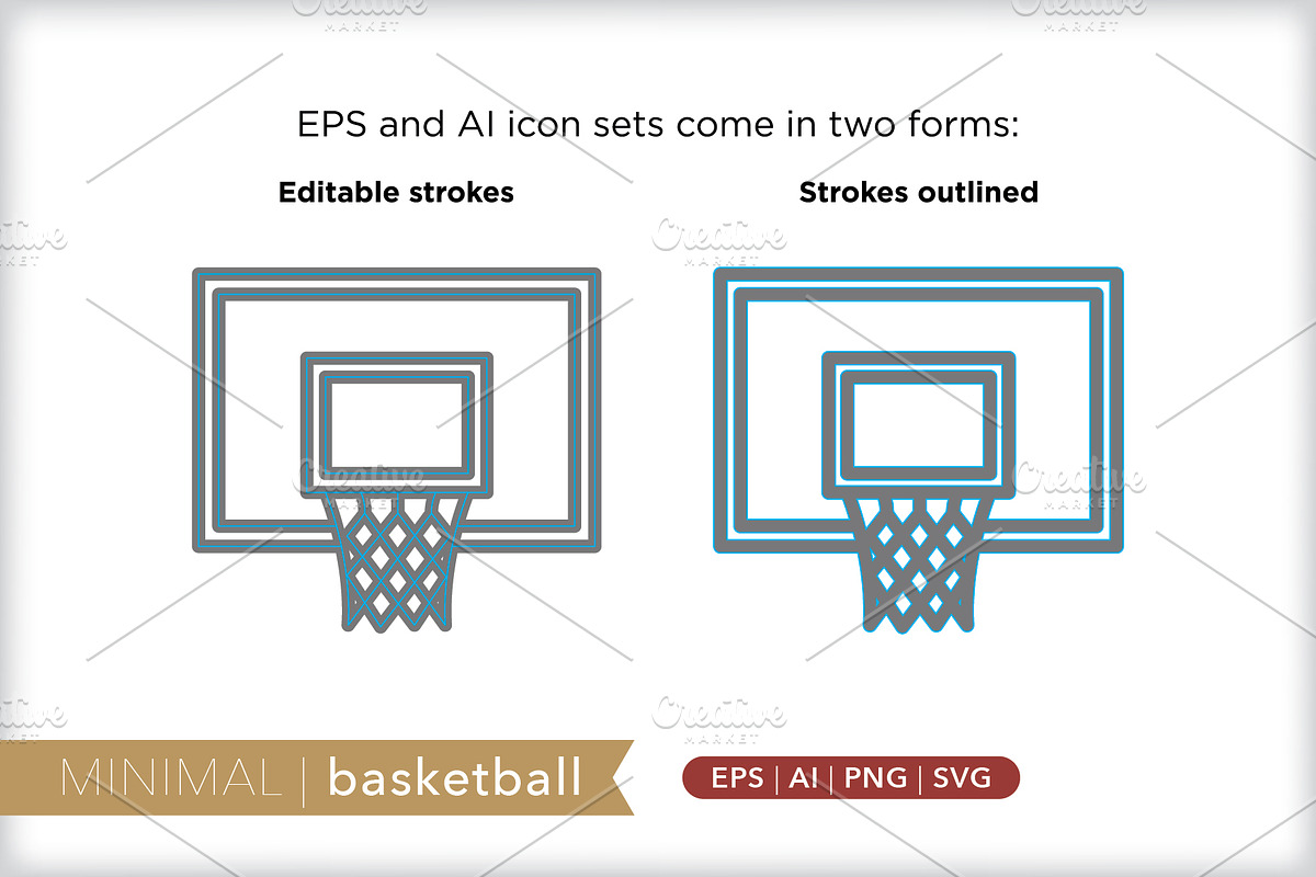 Minimal basketball icons, an Outline Icon by Picture Window (Photo 2 of 5)
