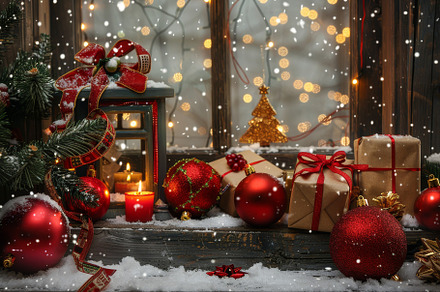 Festive decorations fill the cozy ro, a Photo by Tanuart