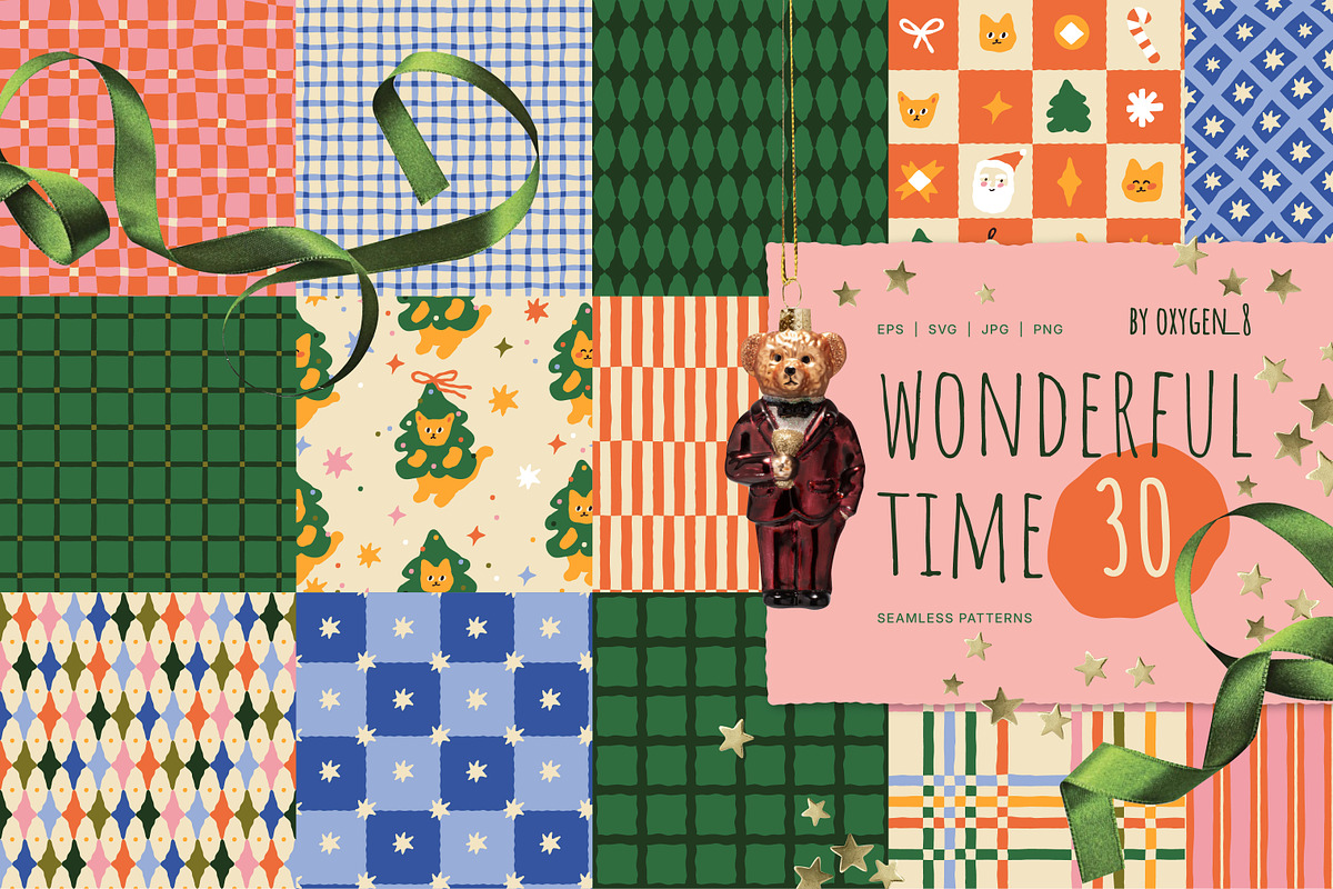 Wonderful Time. Seamless Patterns, a Pattern Graphic by oxygen_8 (Photo 1 of 9)