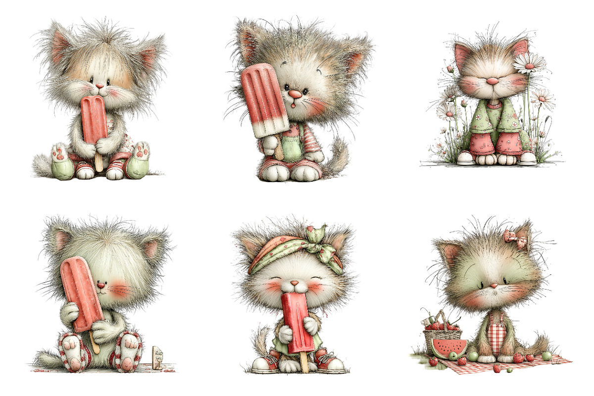 Whimsical summer clipart bundle, an Illustration by SinaCreation (Photo 3 of 11)