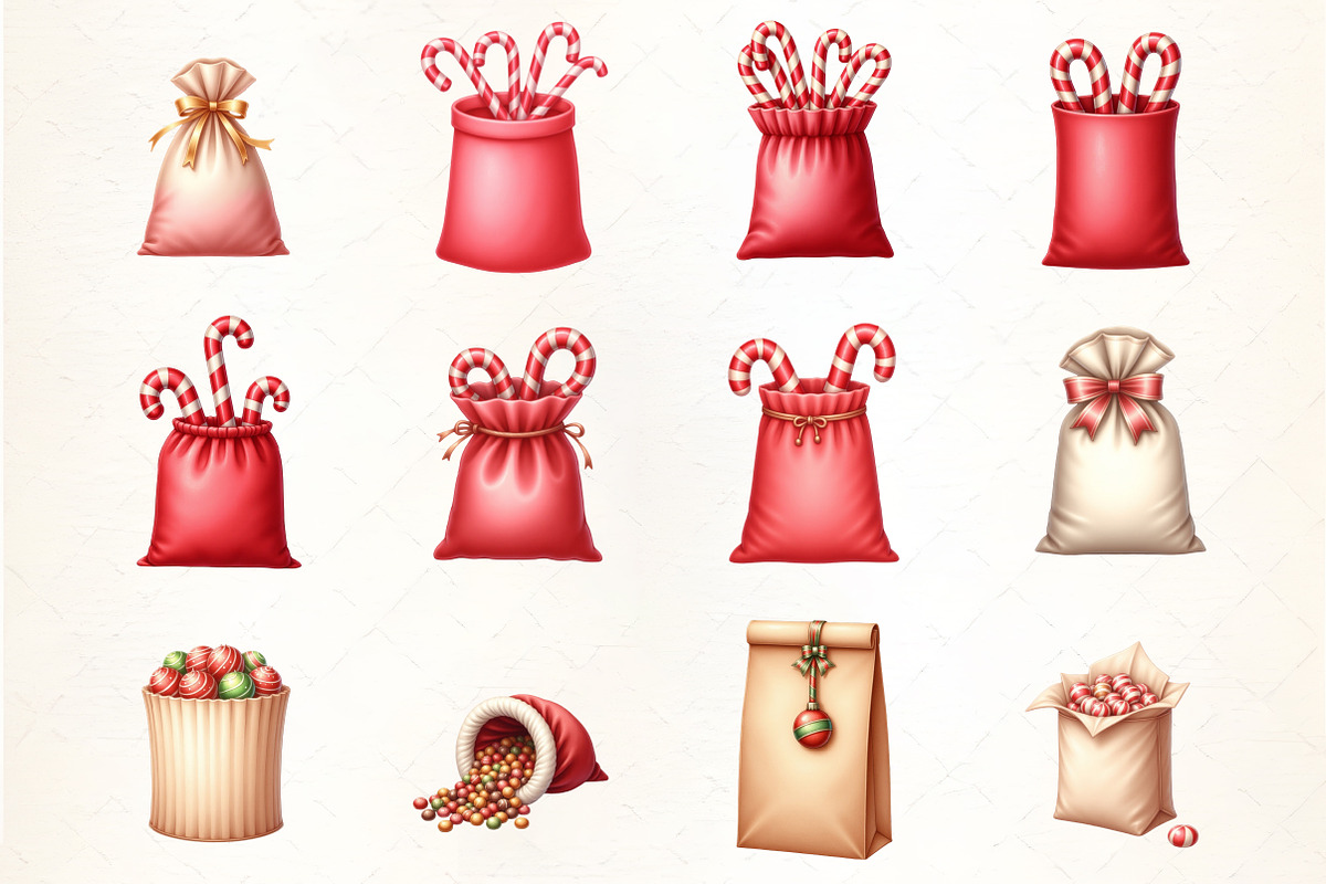 Christmas Candy Bag Clipart, an Illustration by CrexoraLab (Photo 3 of 5)