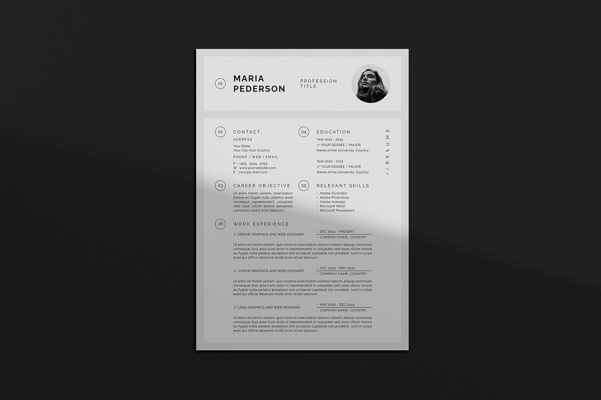 Resume Template, a Resume Template by Designsoul14 (Photo 3 of 5)