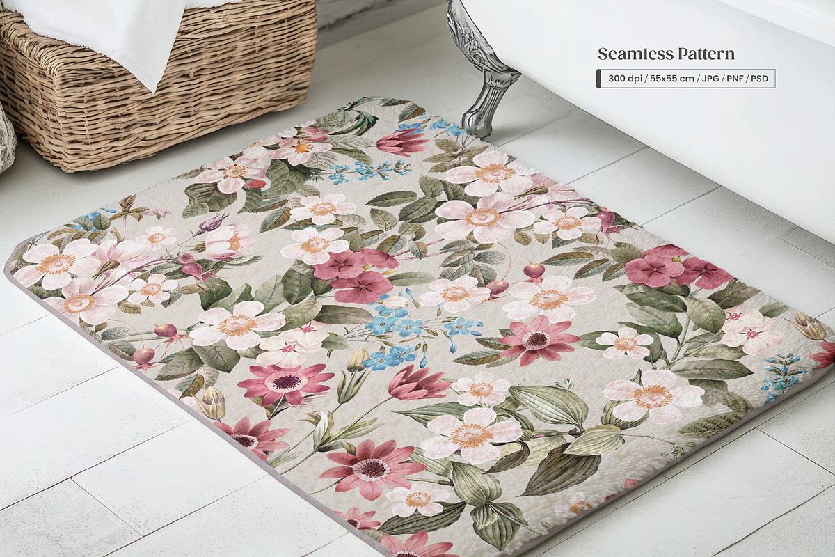 Gentle Bloom Vintage Pattern, a Pattern Graphic by Yello_illustration (Photo 15 of 18)