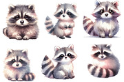 Watercolor Raccoon clipart, an Illustration by Designworld (Thumbnail 3 of 5)