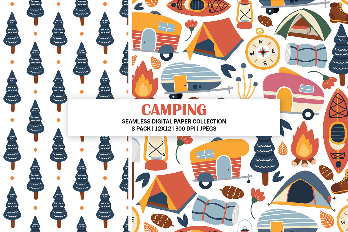 Camping Seamless Pattern Bundle, a Pattern Graphic by Alanna Messina Design Co (Photo 4 of 8)